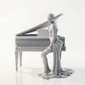 Mô hình 3D Tượng Nữ Nghệ Sĩ Piano Thanh Lịch - Thumbnail 2