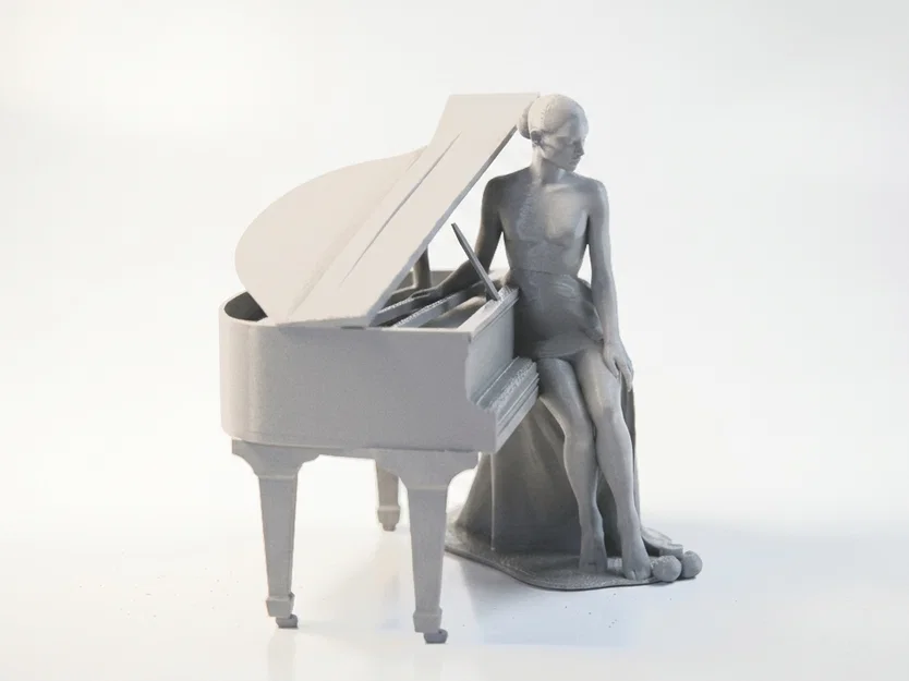 Mô hình 3D Tượng Nữ Nghệ Sĩ Piano Thanh Lịch - Image 3