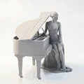 Mô hình 3D Tượng Nữ Nghệ Sĩ Piano Thanh Lịch - Thumbnail 3