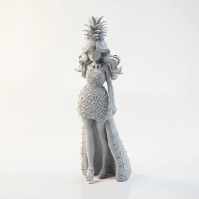 Mô hình 3D nữ chiến binh Pineapple Girl - File in 3D phong cách Fantasy