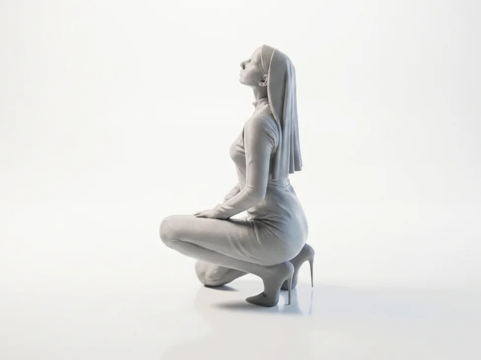 Mô hình 3D Nàng Tu Sĩ Cầu Nguyện - Tượng Tôn Giáo Đẹp Mắt 1