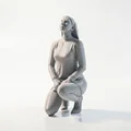 Mô hình 3D Nàng Tu Sĩ Cầu Nguyện - Tượng Tôn Giáo Đẹp Mắt - Thumbnail 2