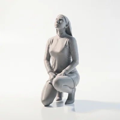 Mô hình 3D Nàng Tu Sĩ Cầu Nguyện - Tượng Tôn Giáo Đẹp Mắt
