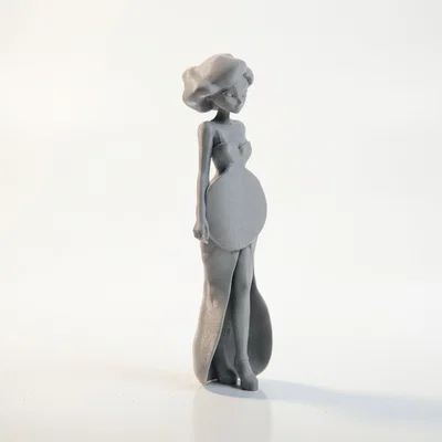 Mô Hình Tượng Cô Gái Mặc Váy Đẹp Dành Cho Máy In 3D