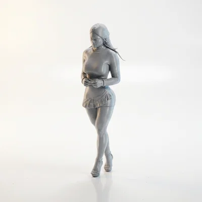 Mô hình 3D cô gái mặc váy thanh lịch