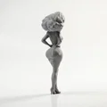 Mô hình tượng cô nàng tóc vàng xinh đẹp in 3D - Thumbnail 3