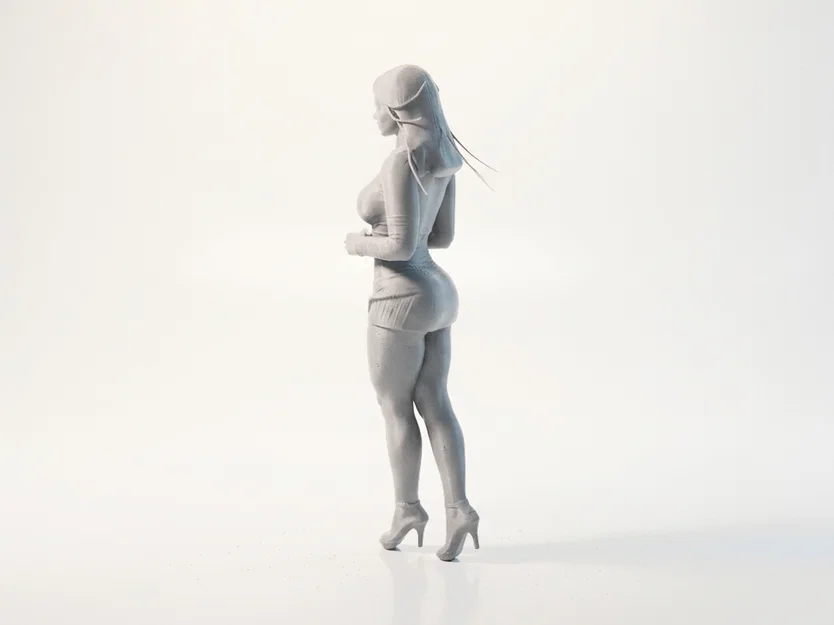 Mô hình 3D cô gái mặc váy thanh lịch - Image 4