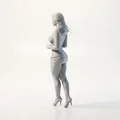 Mô hình 3D cô gái mặc váy thanh lịch - Thumbnail 4