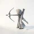 Mô Hình 3D Nàng Công Chúa Cung Thủ - Tượng Nhân Vật Nữ - Thumbnail 4