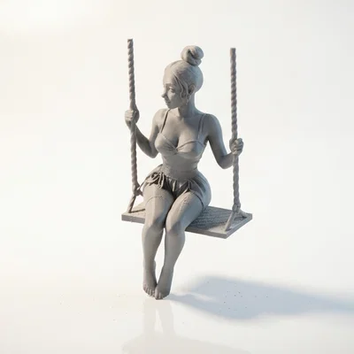 Mô hình 3D Công Chúa Trên Xích Đu (Figurine) - File STL In 3D