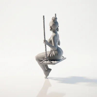 Mô hình 3D Công Chúa Trên Xích Đu (Figurine) - File STL In 3D