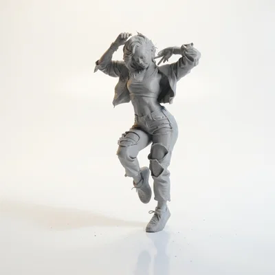Mô hình nhân vật nữ mặc quần jean rách in 3D (Ripped Jeans Lady Figurine)