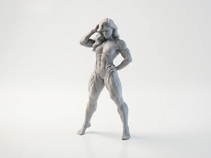 Mô hình 3D Nữ Vận Động Viên Thể Hình - Muscular Woman Figurine - Image 1