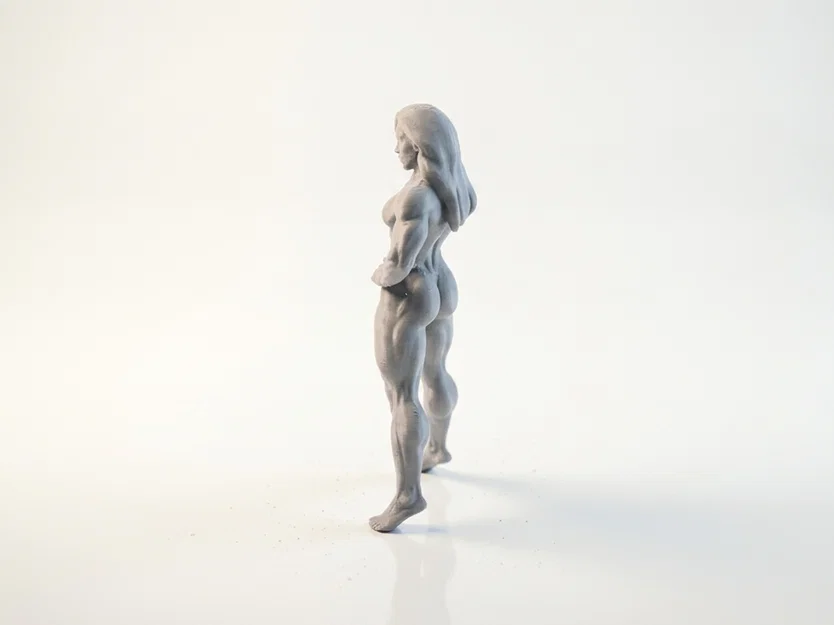 Mô hình 3D Nữ Vận Động Viên Thể Hình - Muscular Woman Figurine - Image 4