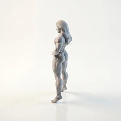 Mô hình 3D Nữ Vận Động Viên Thể Hình - Muscular Woman Figurine