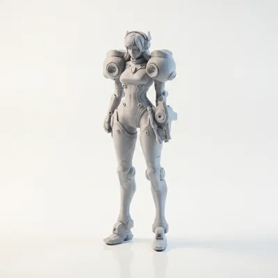 Tượng Bán Thân Nữ Robot Robogirl - Mẫu In 3D