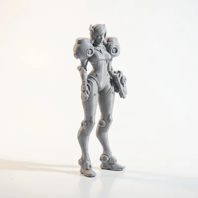 Tượng Bán Thân Nữ Robot Robogirl - Mẫu In 3D
