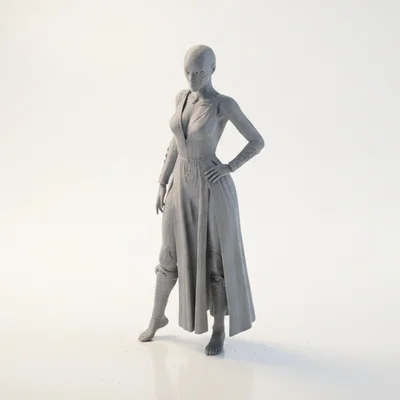 Mô hình 3D Robot Lady - Tượng Android Nữ in 3D