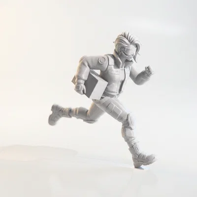 Mô hình 3D Cô gái giao hàng đang chạy - Tượng nữ đầy cá tính