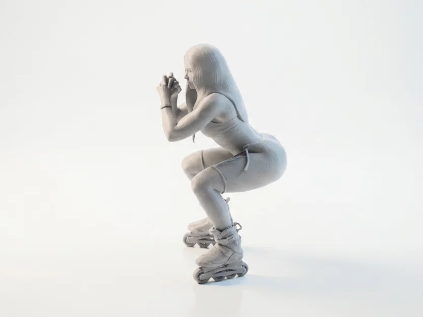 Mô hình 3D Nữ vận động viên trượt patin Rollerblade - Image 1