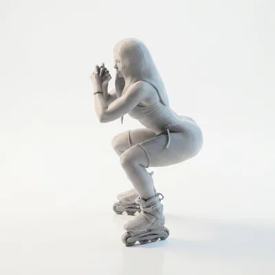 Mô hình 3D Nữ vận động viên trượt patin Rollerblade