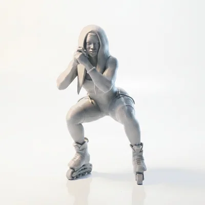 Mô hình 3D Nữ vận động viên trượt patin Rollerblade