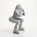Mô hình 3D Nữ vận động viên trượt patin Rollerblade - Thumbnail 3