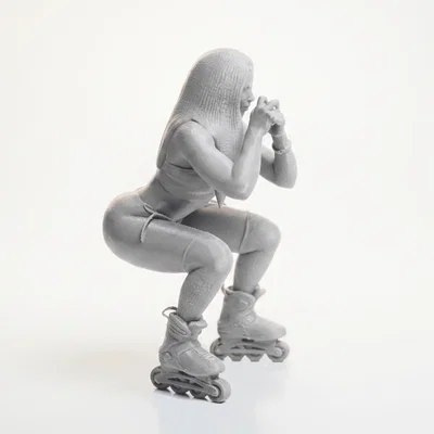 Mô hình 3D Nữ vận động viên trượt patin Rollerblade