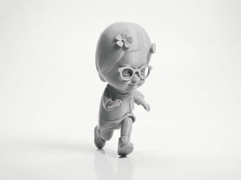 Mô hình 3D cô gái đang chạy - Tượng nhân vật nữ đầy năng động - Image 2