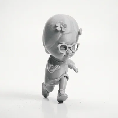 Mô hình 3D cô gái đang chạy - Tượng nhân vật nữ đầy năng động