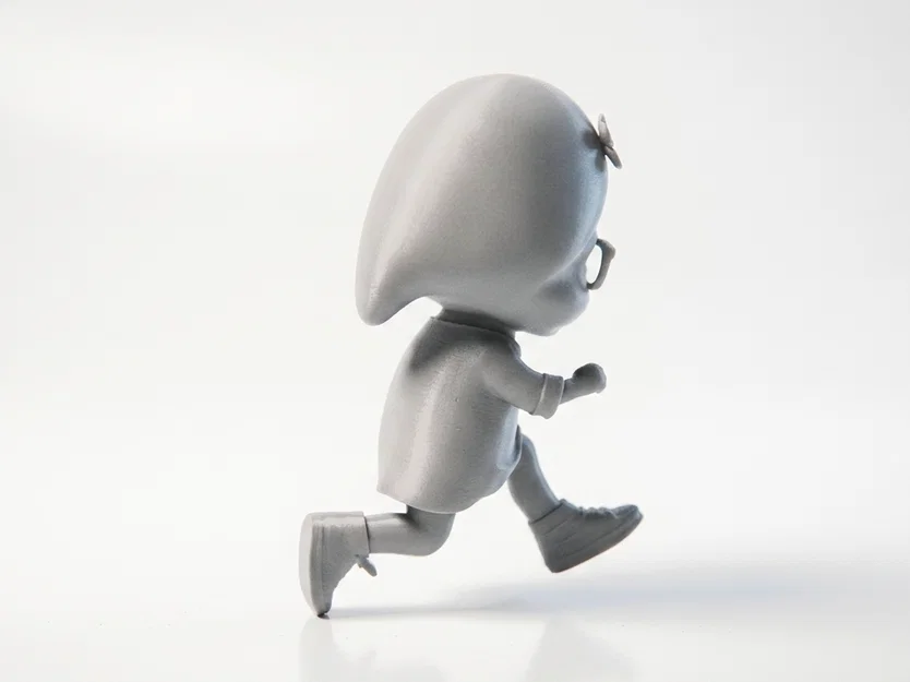 Mô hình 3D cô gái đang chạy - Tượng nhân vật nữ đầy năng động - Image 3