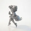 Mô hình 3D Tượng Quý Cô Cầm Ly Cocktail Sang Trọng - Thumbnail 1