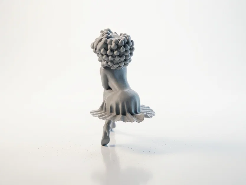 Mô hình 3D Tượng Quý Cô Cầm Ly Cocktail Sang Trọng - Image 4