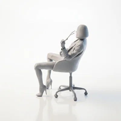 Mô hình Nữ Doanh Nhân 3D Printable trang trí bàn làm việc