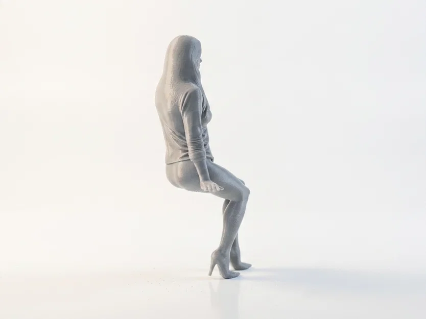Mô hình 3D tượng quý cô trùm đầu bí ẩn - Image 3