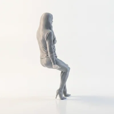 Mô hình 3D tượng quý cô trùm đầu bí ẩn