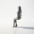 Mô hình 3D tượng quý cô trùm đầu bí ẩn - Thumbnail 4