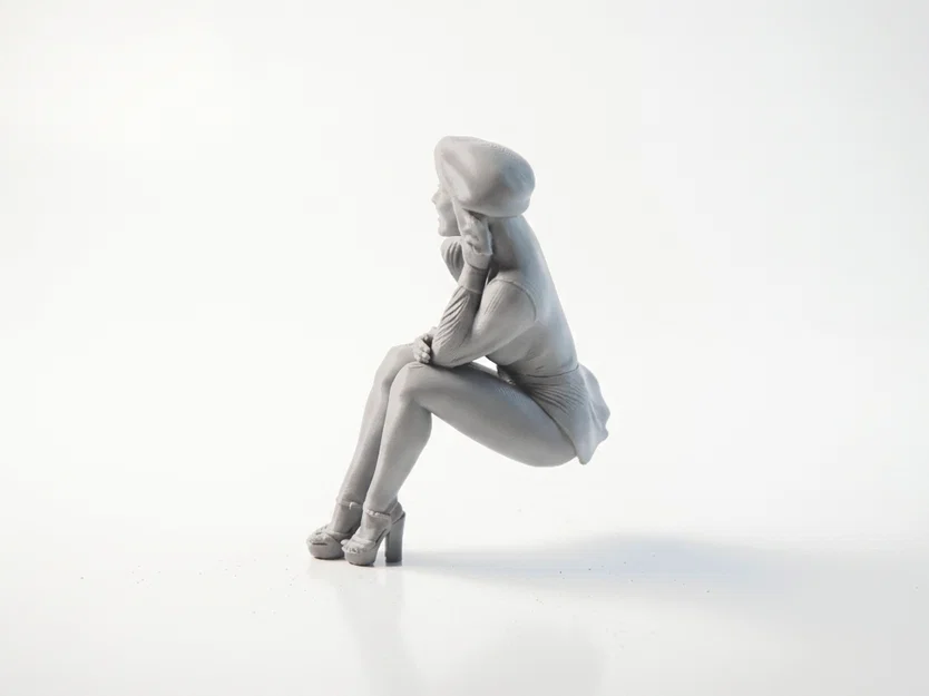 Mô hình Figurine Nữ Nhân Ngồi Vui Vẻ In 3D - Image 4