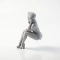 Mô hình Figurine Nữ Nhân Ngồi Vui Vẻ In 3D - Thumbnail 4