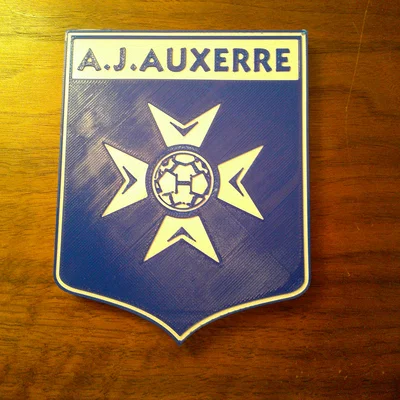 Mô hình logo đội bóng AJ Auxerre in 3D làm lót ly và trang trí