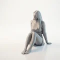 Mô hình tượng 3D cô gái ngồi (Sat Lady Female Figure Statue 3D Printable) - Thumbnail 1