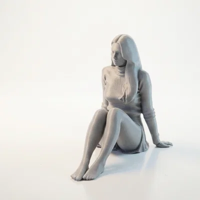Mô hình tượng 3D cô gái ngồi (Sat Lady Female Figure Statue 3D Printable)