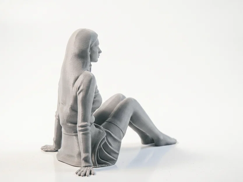 Mô hình tượng 3D cô gái ngồi (Sat Lady Female Figure Statue 3D Printable) - Image 3