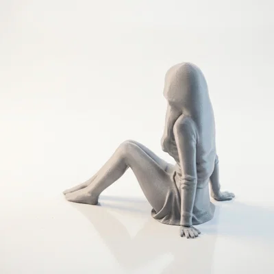 Mô hình tượng 3D cô gái ngồi (Sat Lady Female Figure Statue 3D Printable)