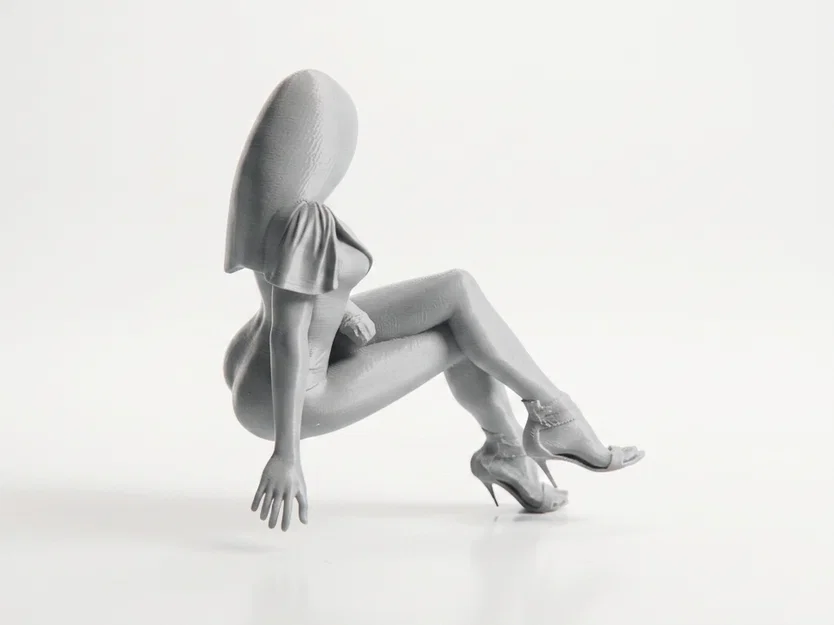 Mô hình in 3D tượng nữ giới ngồi bắt chéo chân thanh lịch - Image 3