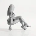 Mô hình in 3D tượng nữ giới ngồi bắt chéo chân thanh lịch - Thumbnail 3