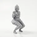 Mô hình 3D Anime Girl Crouching - Tượng nữ sinh ngồi xinh xắn - Thumbnail 2
