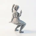 Mô hình 3D Anime Girl Crouching - Tượng nữ sinh ngồi xinh xắn - Thumbnail 3
