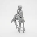 Mô hình tượng quý cô đang suy tư - Tượng nữ trang trí in 3D - Thumbnail 1
