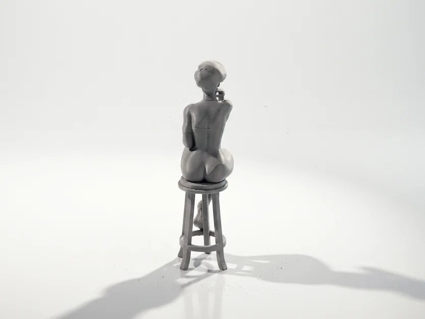 Mô hình tượng quý cô đang suy tư - Tượng nữ trang trí in 3D - Image 4